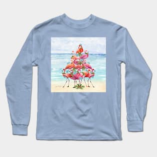 Coastal Christmas Flamingo B Long Sleeve T-Shirt